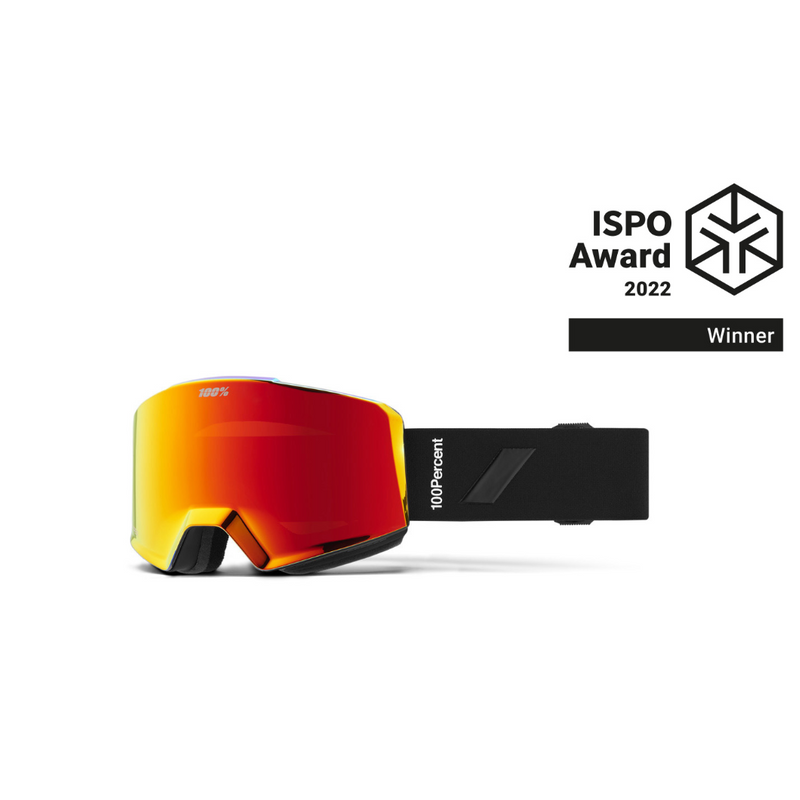 100% Snow Goggle NORG HiPER Essential Black / Red ML Mirror