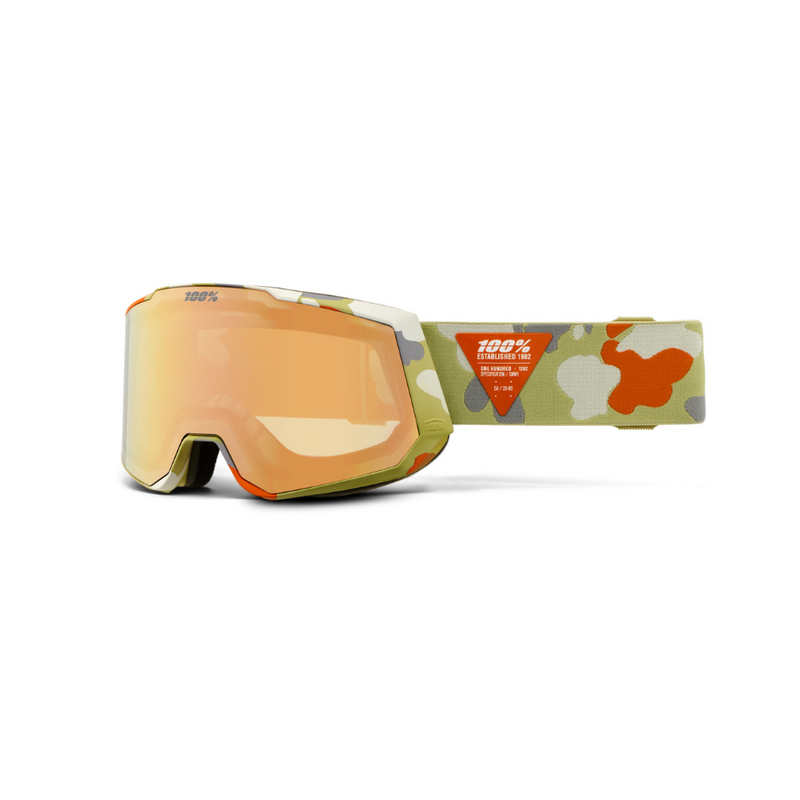 100% Snow Goggle Snowcraft XL HiPER Witsec / Copper ML Mirror