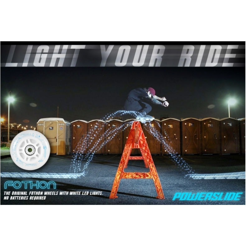 Powerslide Wheels Fothon Magic 76mm 82a white LED