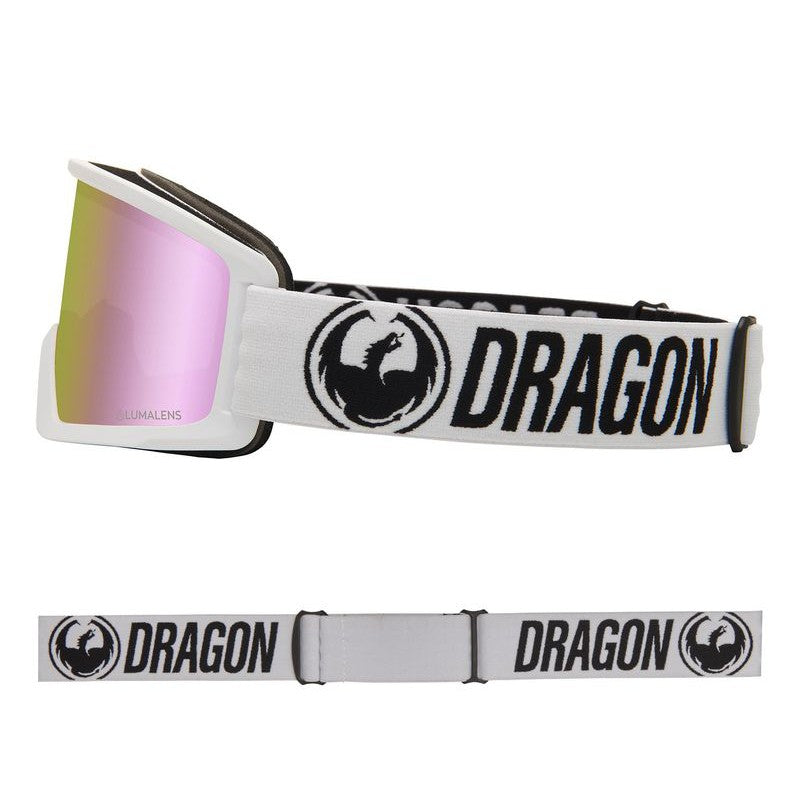 Dragon Goggle DX3 OTG White with Lumalens Pink Ionized Lens