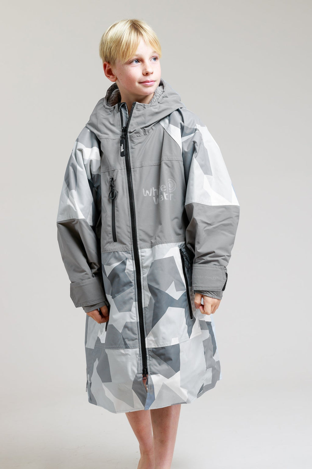 White Water Kids Hard Shell Robe - Arctic Camo