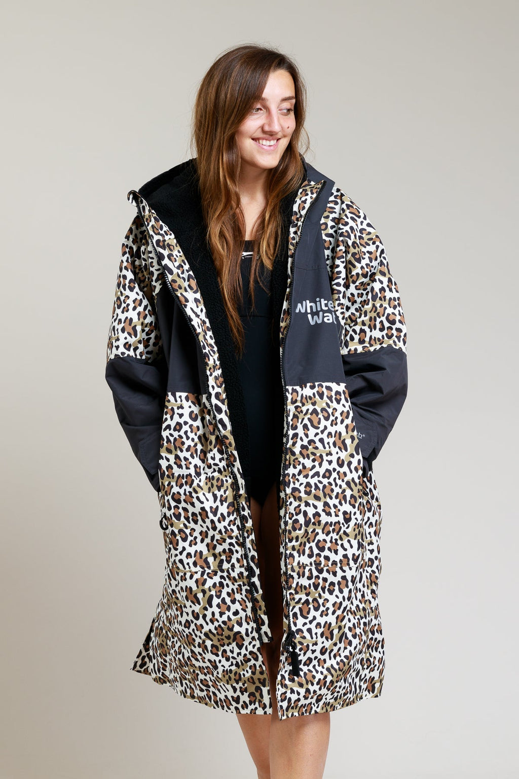 White Water Adults Hard Shell Robe - Leopard Print