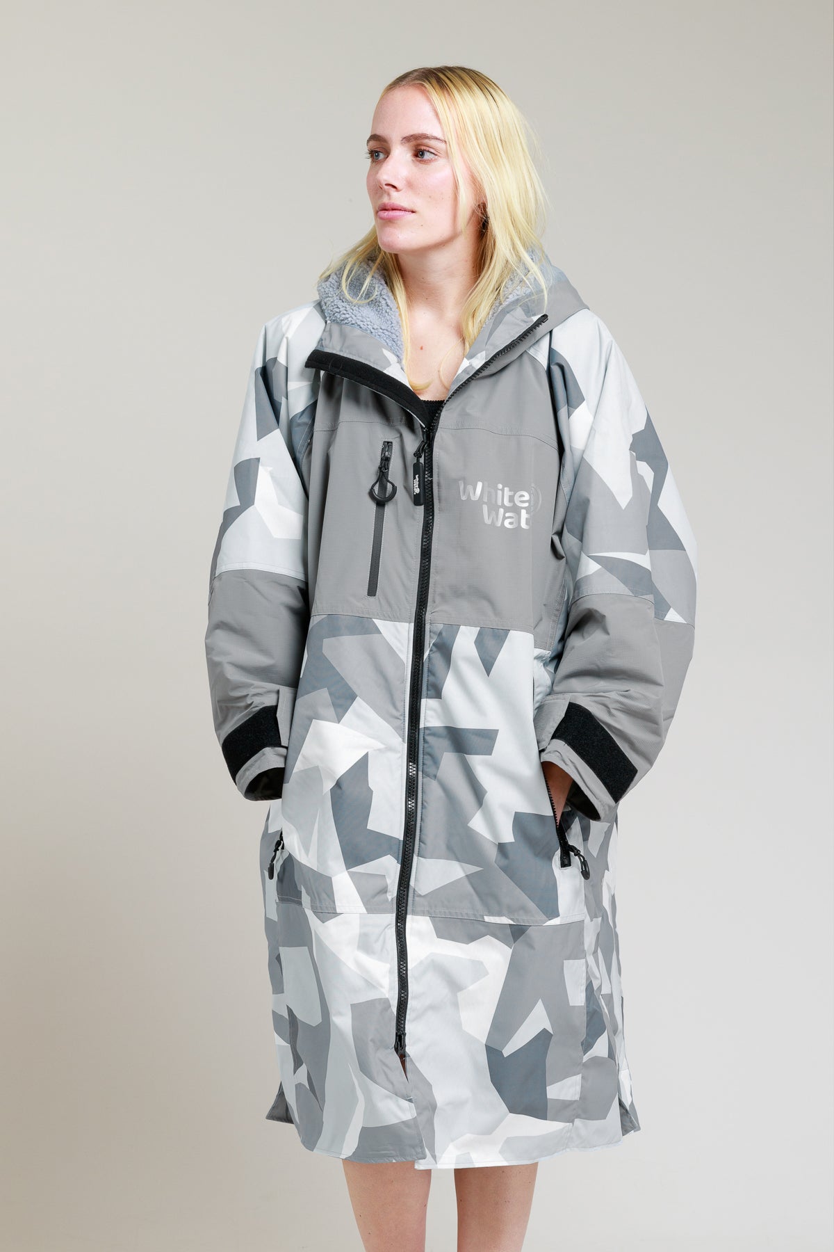 White Water Adults Hard Shell Robe - Arctic Camo