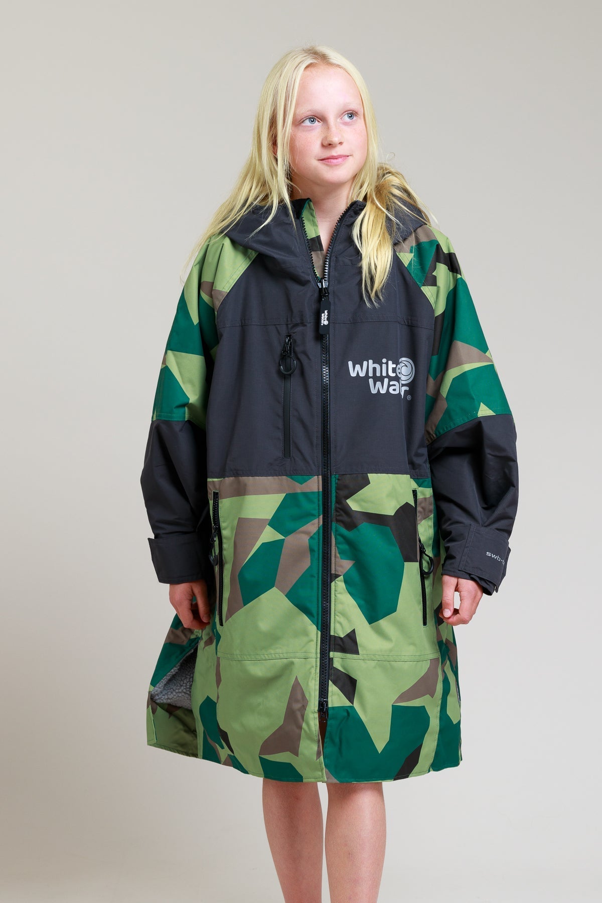 White Water Kids Hard Shell Robe  - Camo