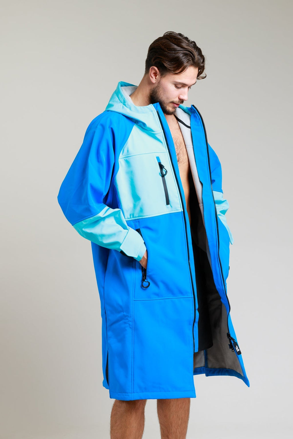 White Water Adults Soft Shell Robe - Cobalt Blue
