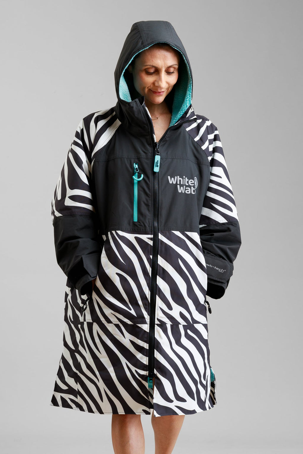 White Water Adults Hard Shell Robe - Zebra Print- Limited Edition