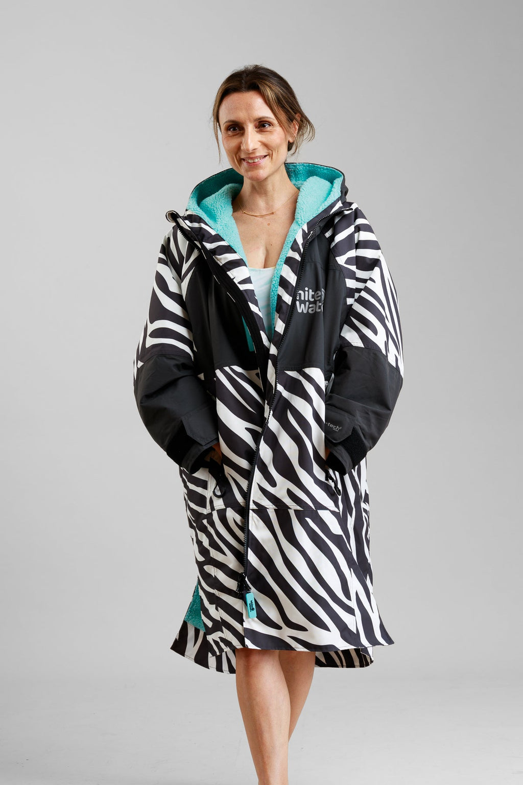 White Water Adults Hard Shell Robe - Zebra Print- Limited Edition