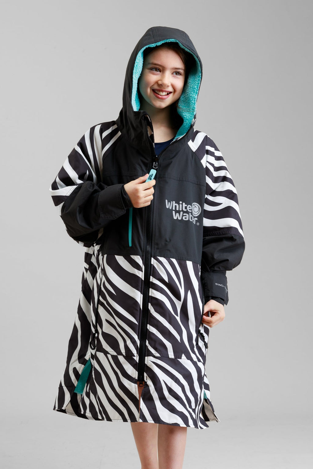 White Water Kids Hard Shell Robe - Zebra Print- Limited Edition