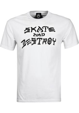 Thrasher T-Shirt Skate and Destroy white