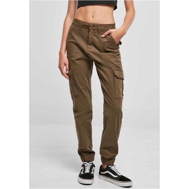 Urban Classics Ladies Cotton Twill Utility Pants olive