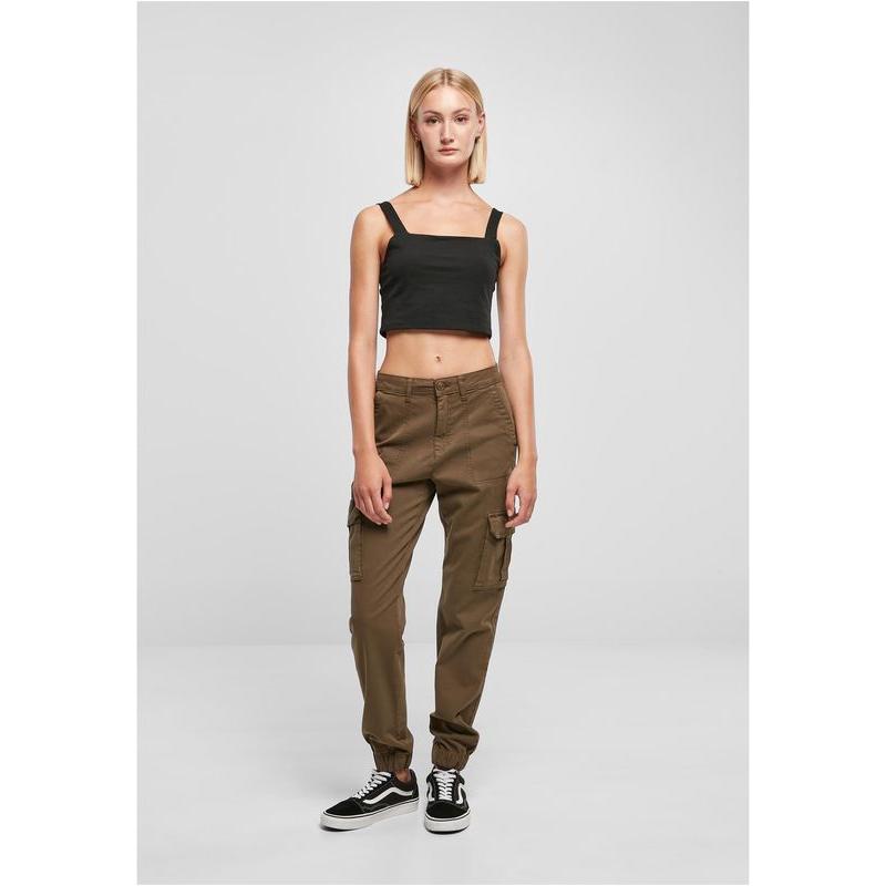 Urban Classics Ladies Cotton Twill Utility Pants olive
