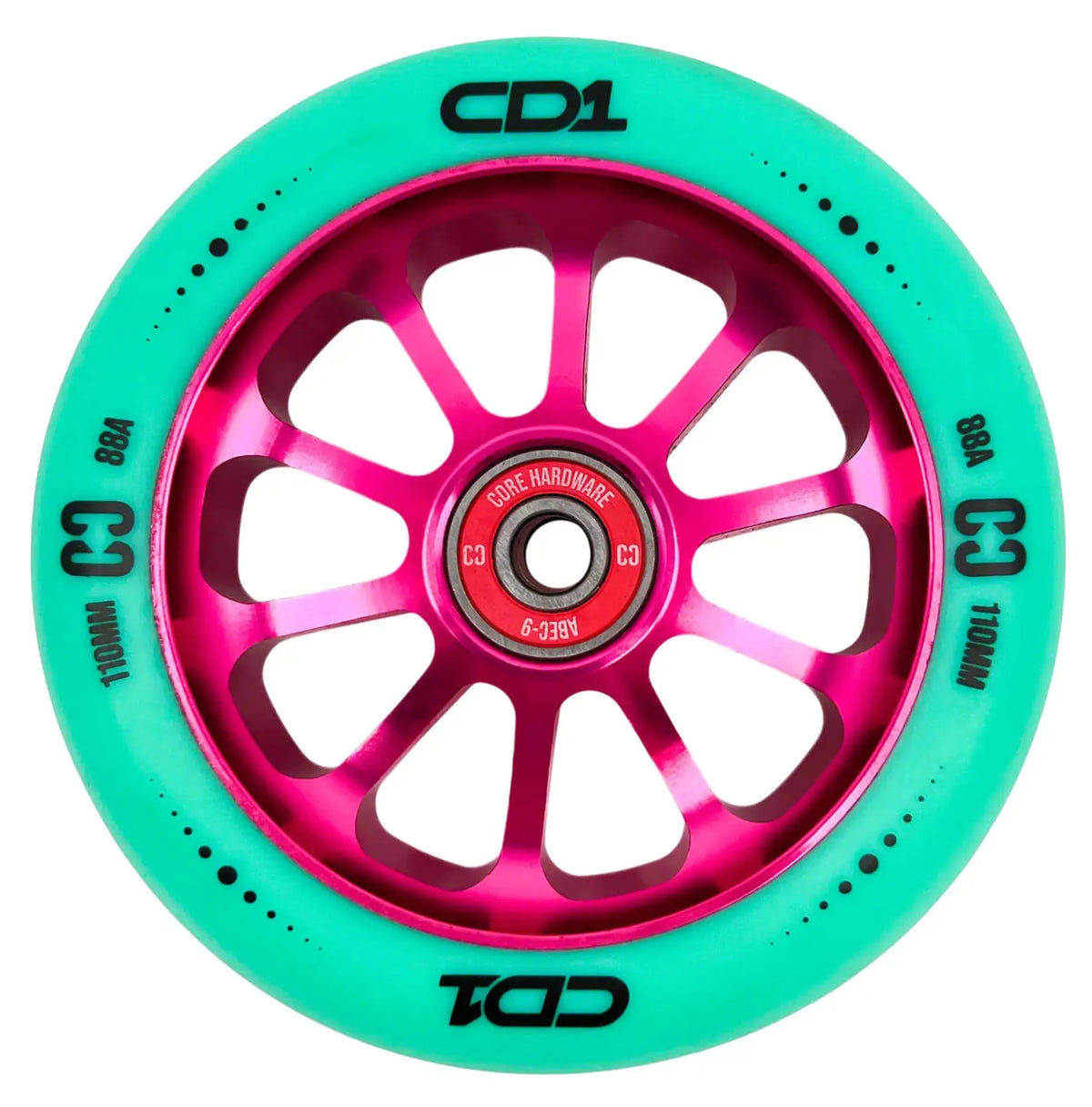 Core Wheel CD1 110mm teal/pink
