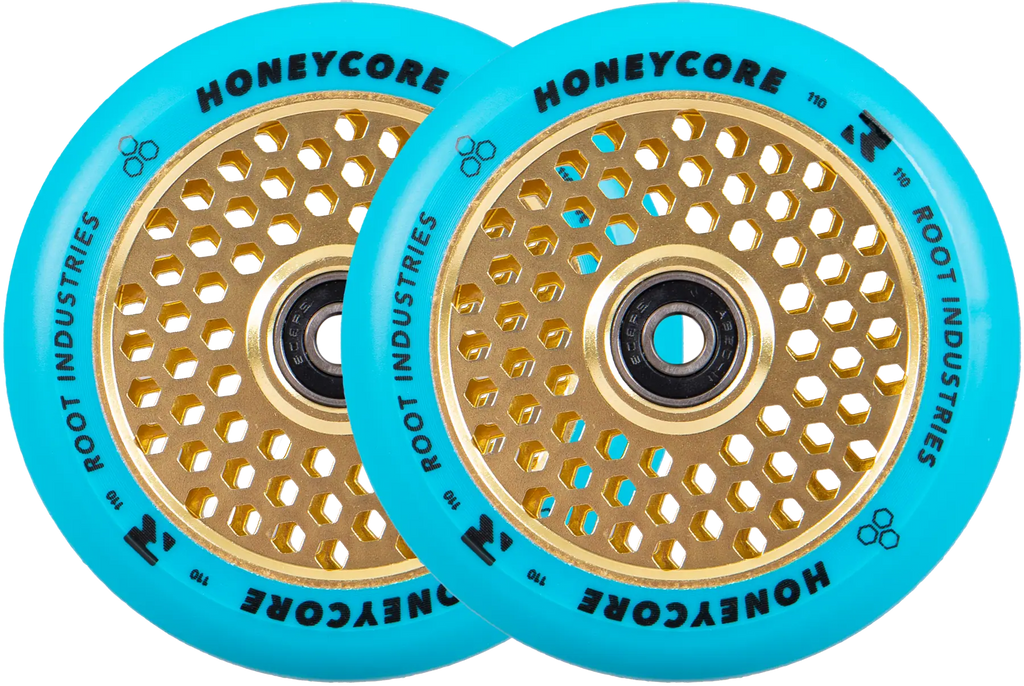Root Industries Honeycore Wheels 110mm blue/yellow